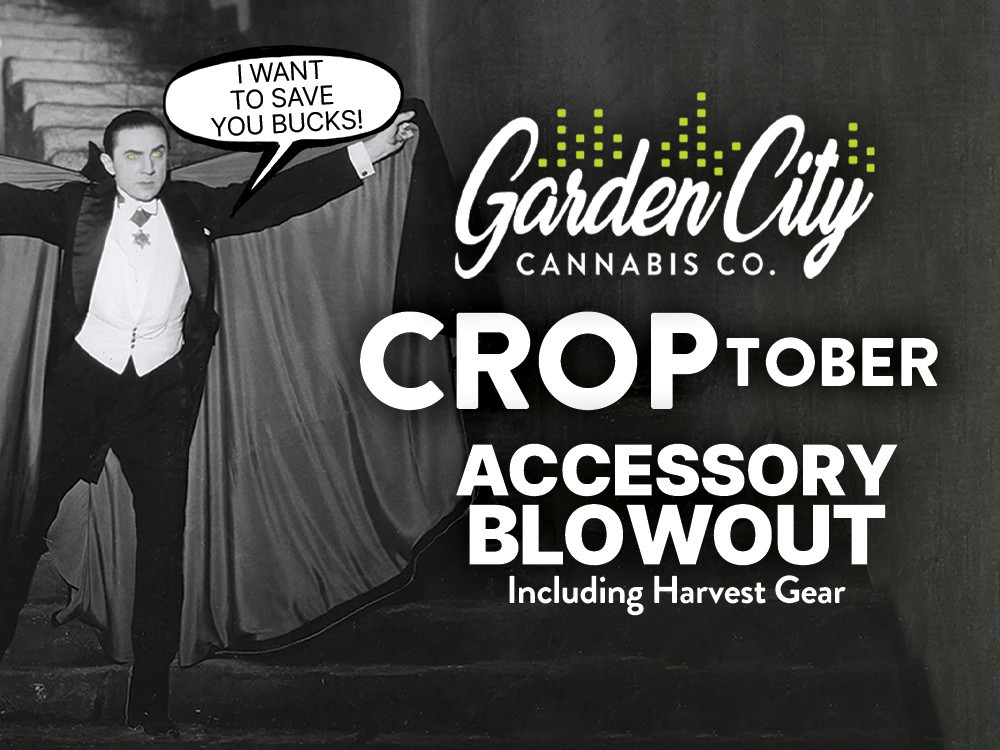 CROPtober means ALL cannabis glassware and accessories are on sale in Niagara at Garden City Cannabis Co 