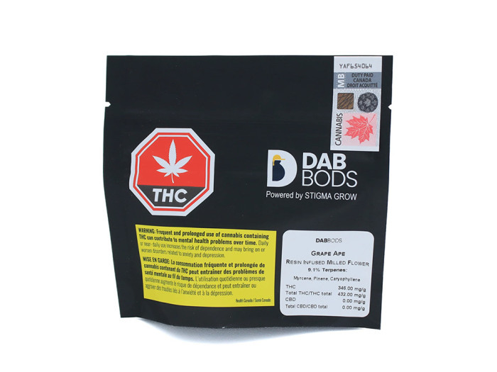 Dab Bods Infused Milled Cannabis available in St Catharines Welland Fort Erie and ALL OF NIAGARA at Garden City Cannabis Co