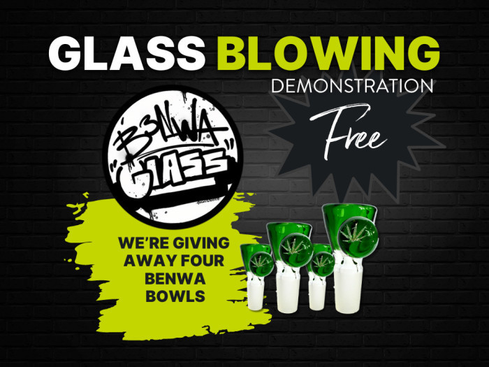 Free Glassblowing Demo with Benwa Glass on April 20th at Garden City Cannabis Co