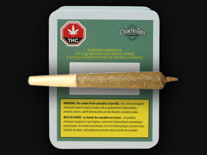 Countryside Banana Hammock Infused Pre Rolls Available at Garden City Cannabis Co