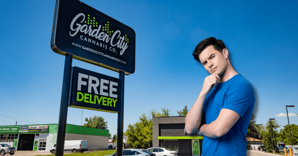 How to get FREE DELIVERY in Niagara at GARDEN CITY CANNABIS CO pylon