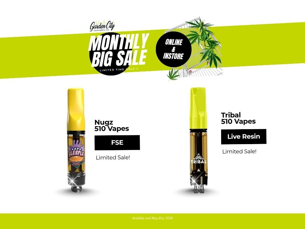 Vapes are on sale at Garden City Cannabis Co 